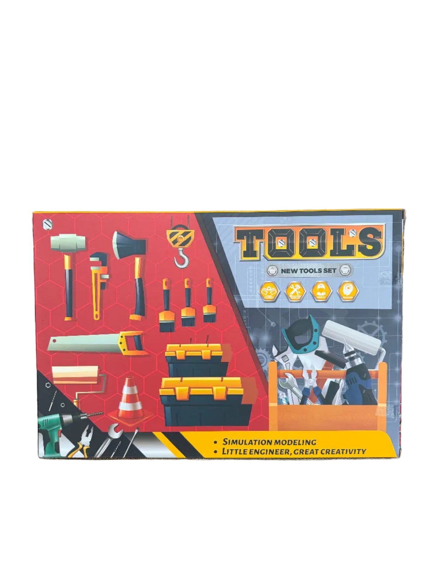 Kids Tool Set Toy with Helmet & Accessories – Pretend Play Construction Tools for Ages 3+