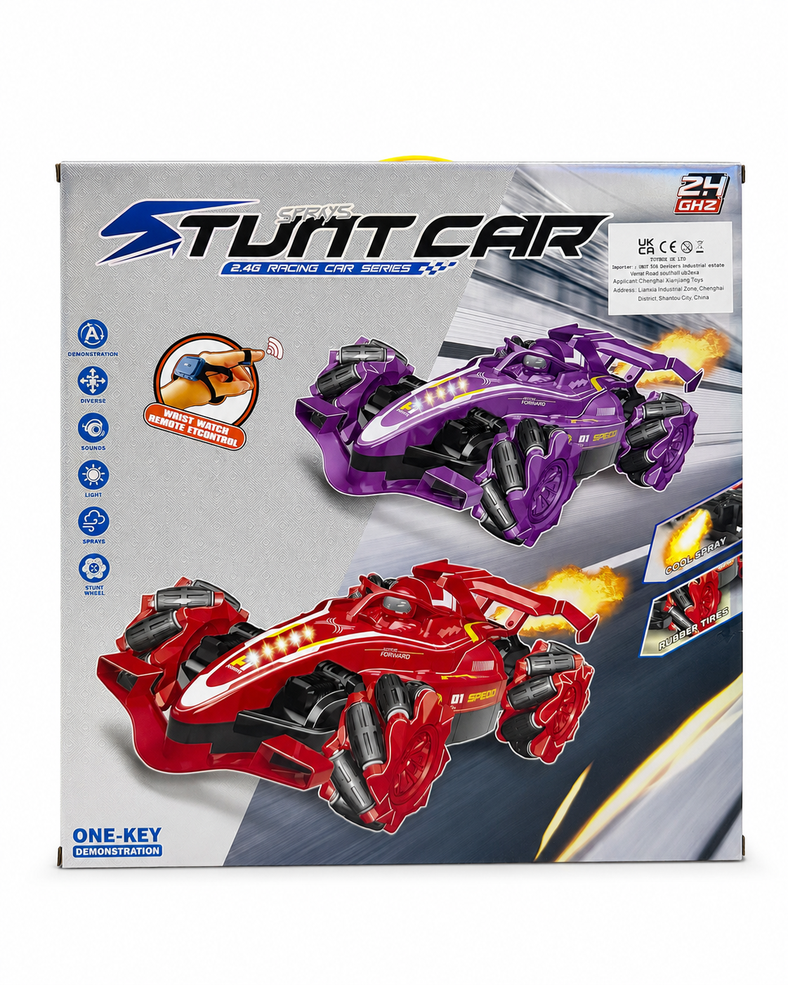 RC Stunt Car with Watch Remote & Smoke Effect