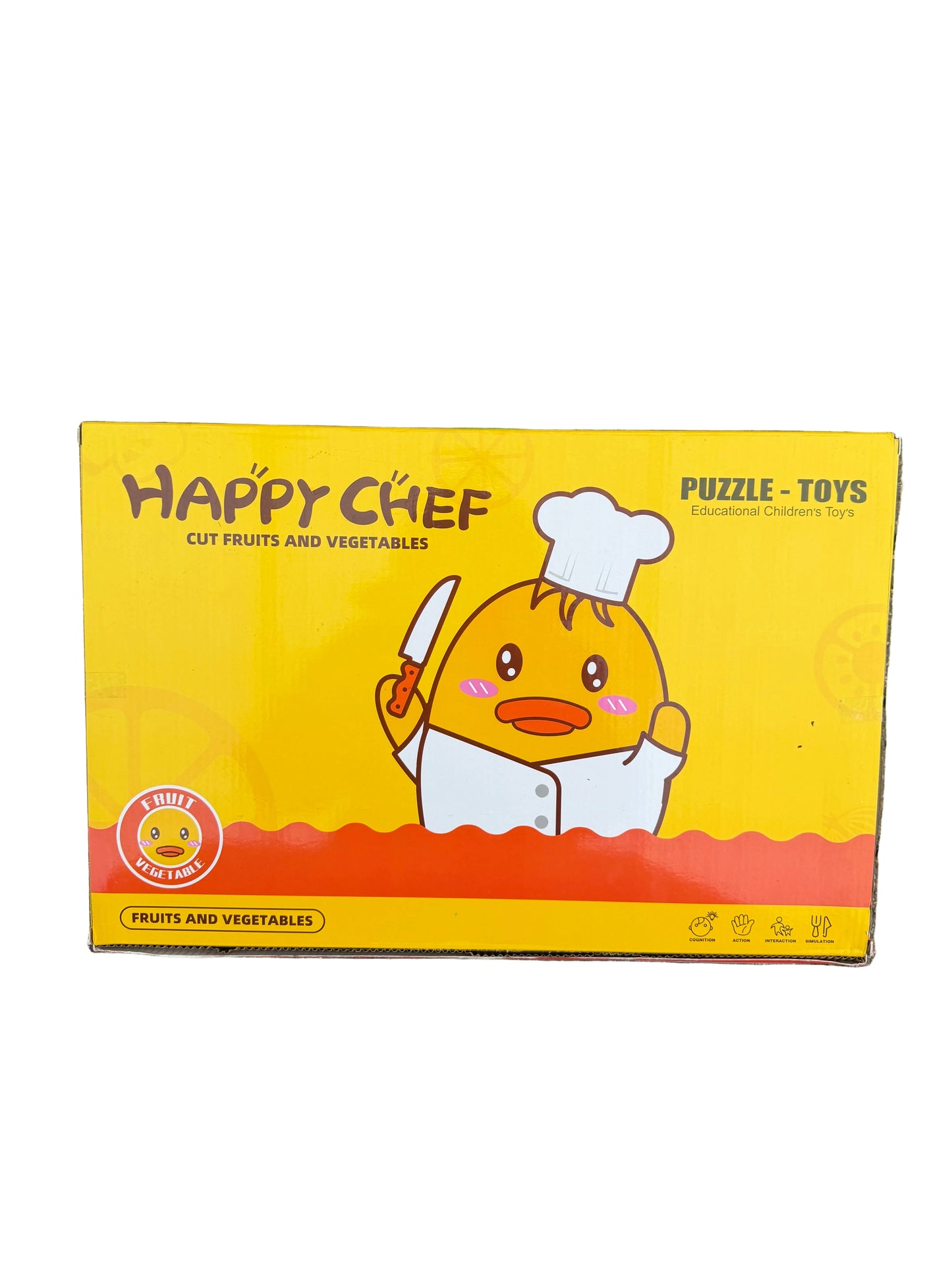 Happy Chef Kids Cooking Fruit & Vegetable Set – Pretend Play Cutting Food Toy (3+)