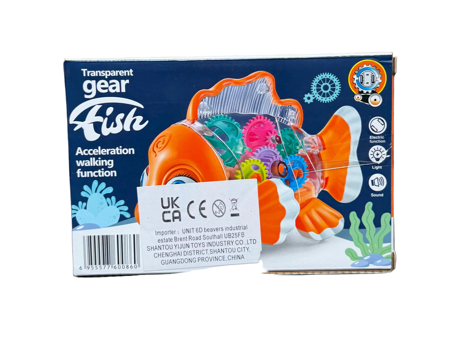 Transparent Gear Fish Toy with Moving Action – Educational Kids Toy for Ages 3+