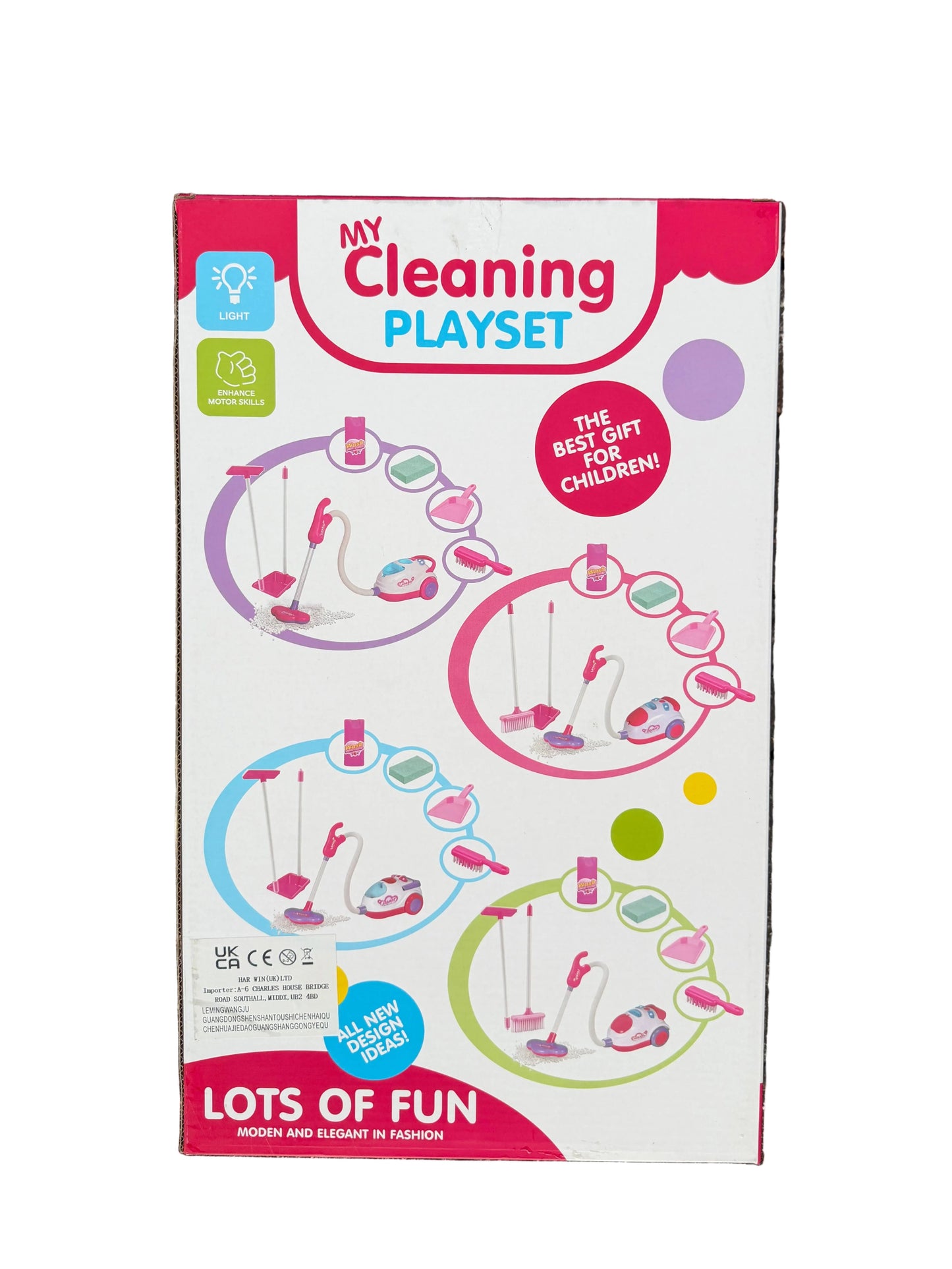 Kids Cleaning Play Set with Toy Vacuum – Pretend Housework Role Play Toy (Ages 3+)