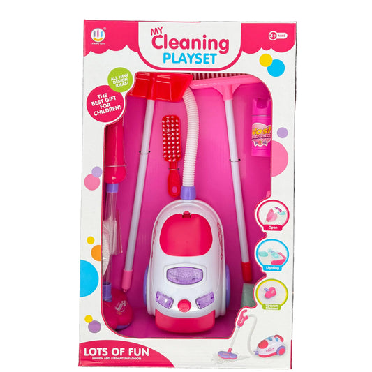 Kids Cleaning Play Set with Toy Vacuum – Pretend Housework Role Play Toy (Ages 3+)