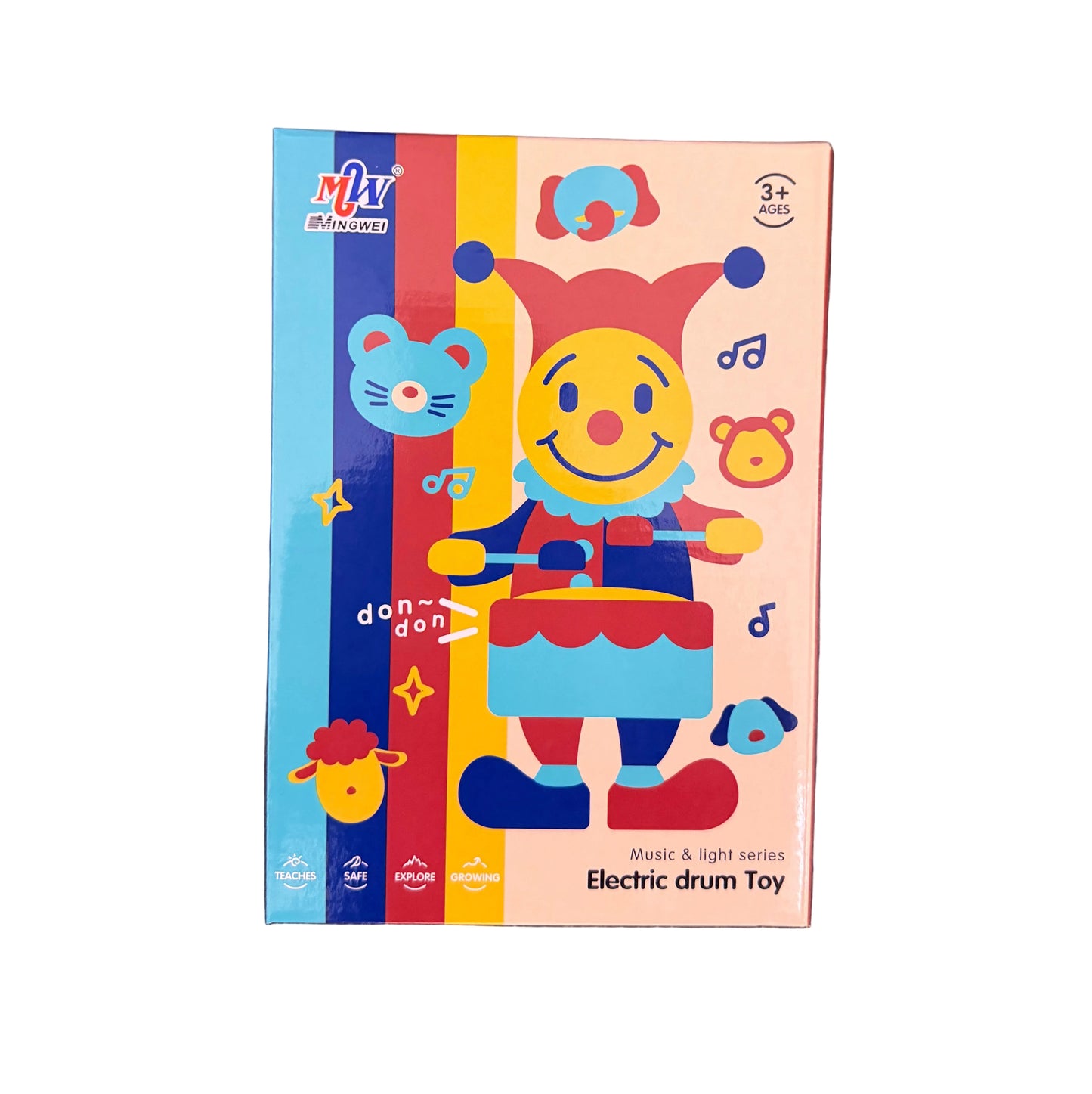 Electric Dancing Monkey Drum Toy with Lights & Music (3+ Years)