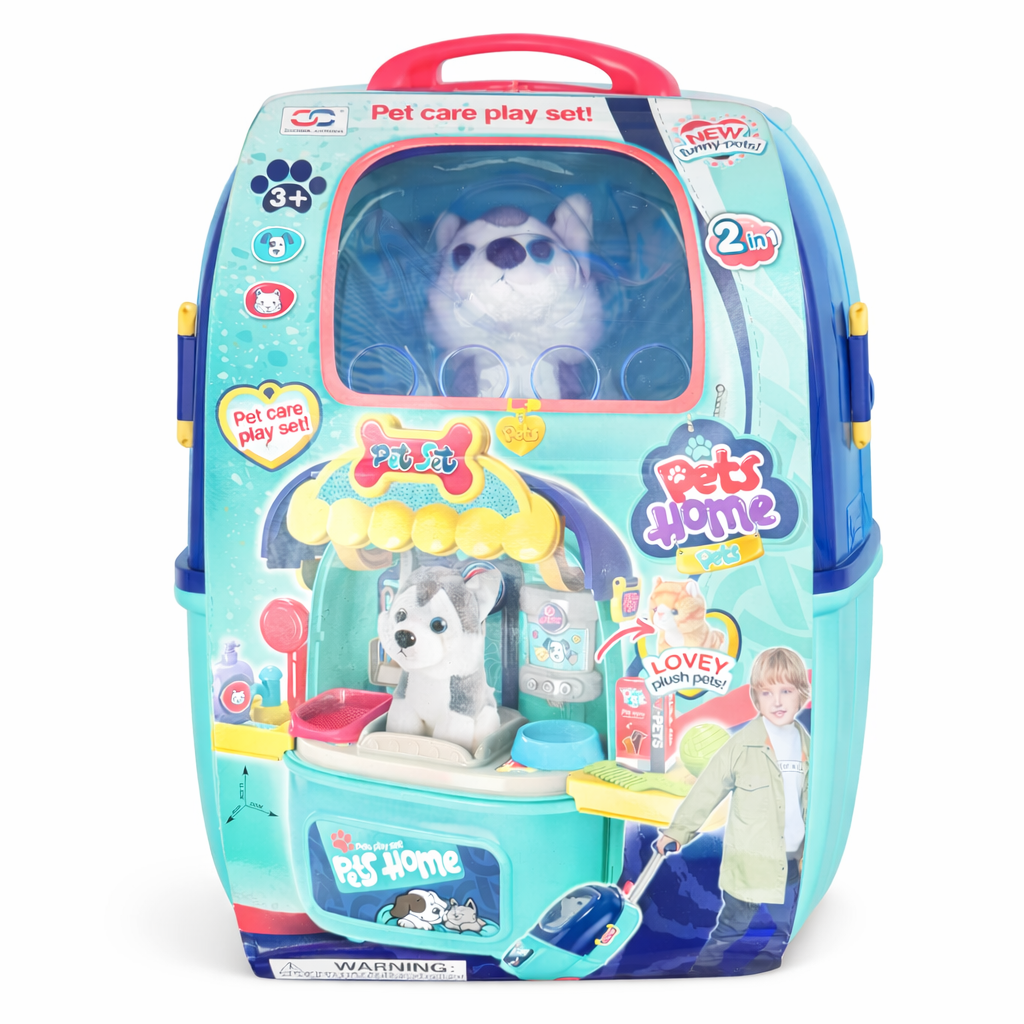 Pet Care Play Set Carry Case – 2-in-1 Plush Pet Home (Ages 3+)