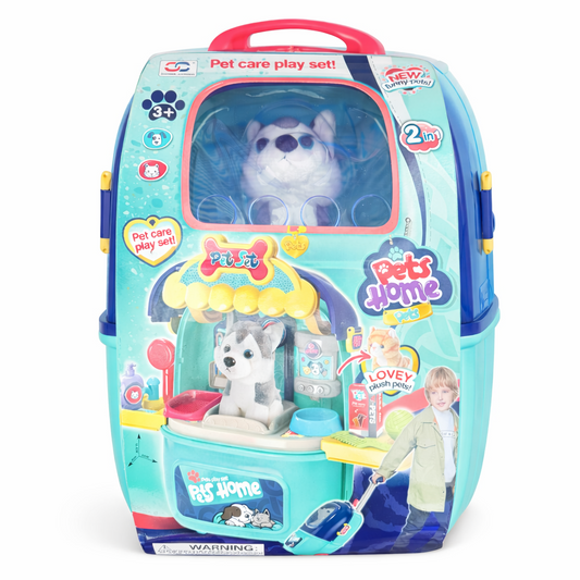 Pet Care Play Set Carry Case – 2-in-1 Plush Pet Home (Ages 3+)