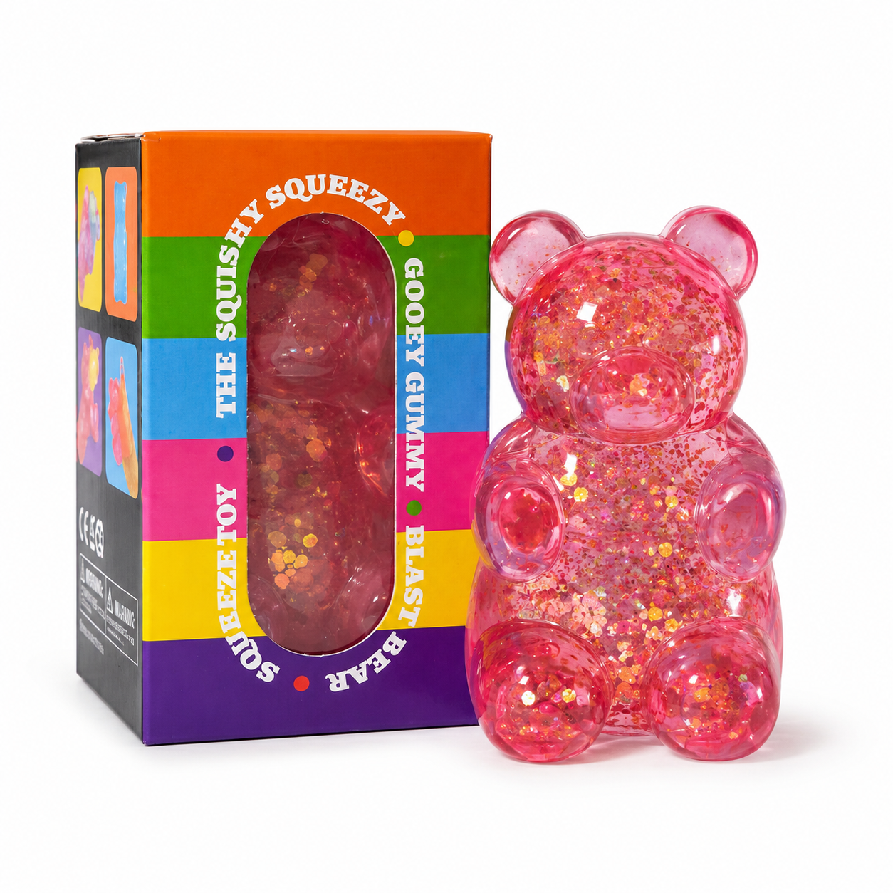 Glitter Gummy Bear Squishy Toy – Sensory Fidget Toy for Kids