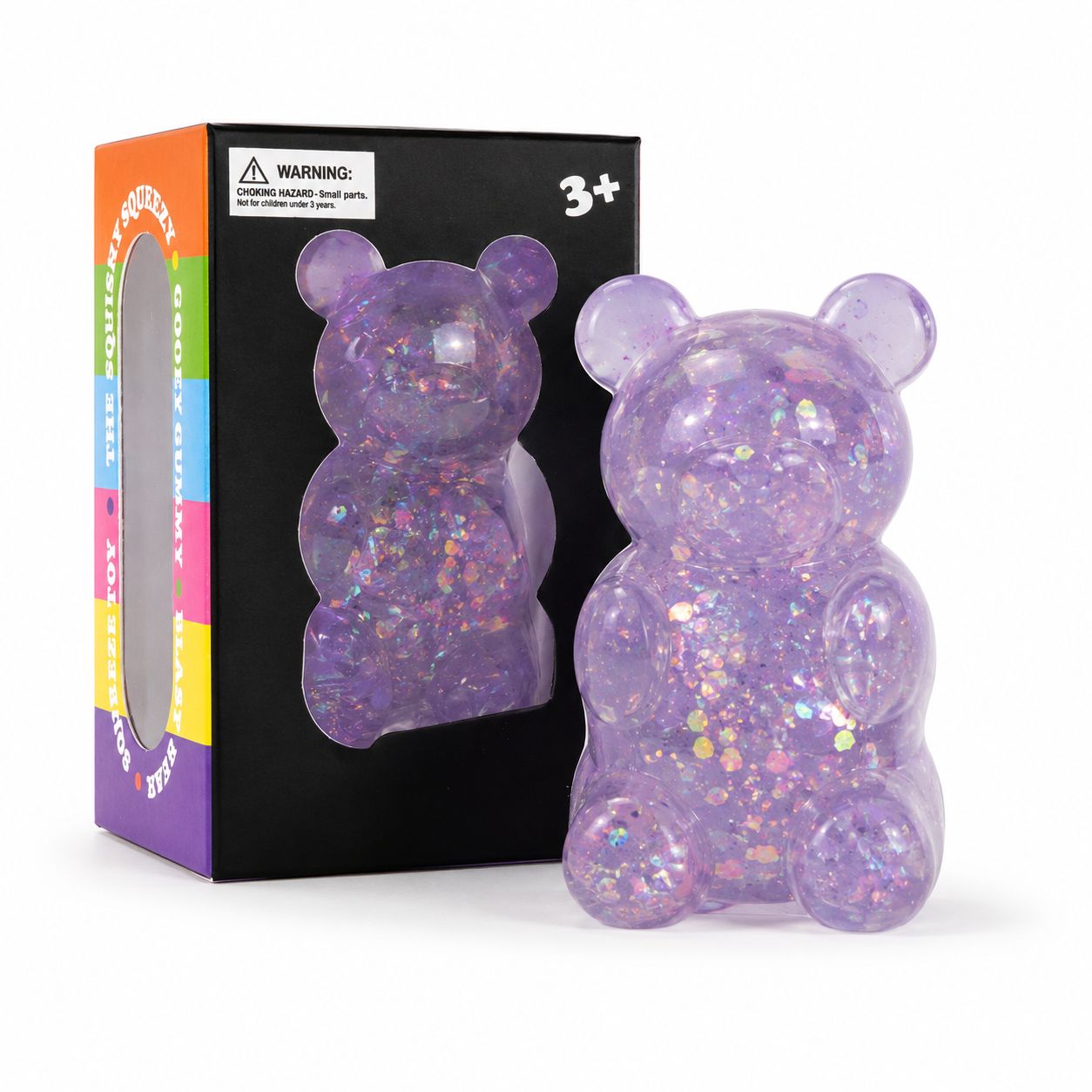 Glitter Gummy Bear Squishy Toy – Sensory Fidget Toy for Kids