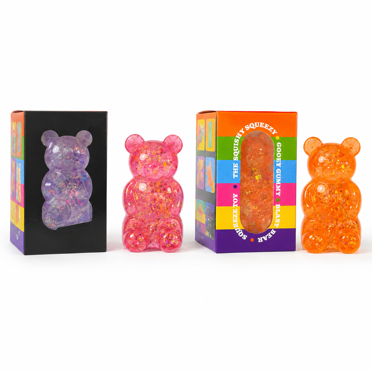 Glitter Gummy Bear Squishy Toy – Sensory Fidget Toy for Kids