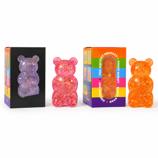Glitter Gummy Bear Squishy Toy – Sensory Fidget Toy for Kids