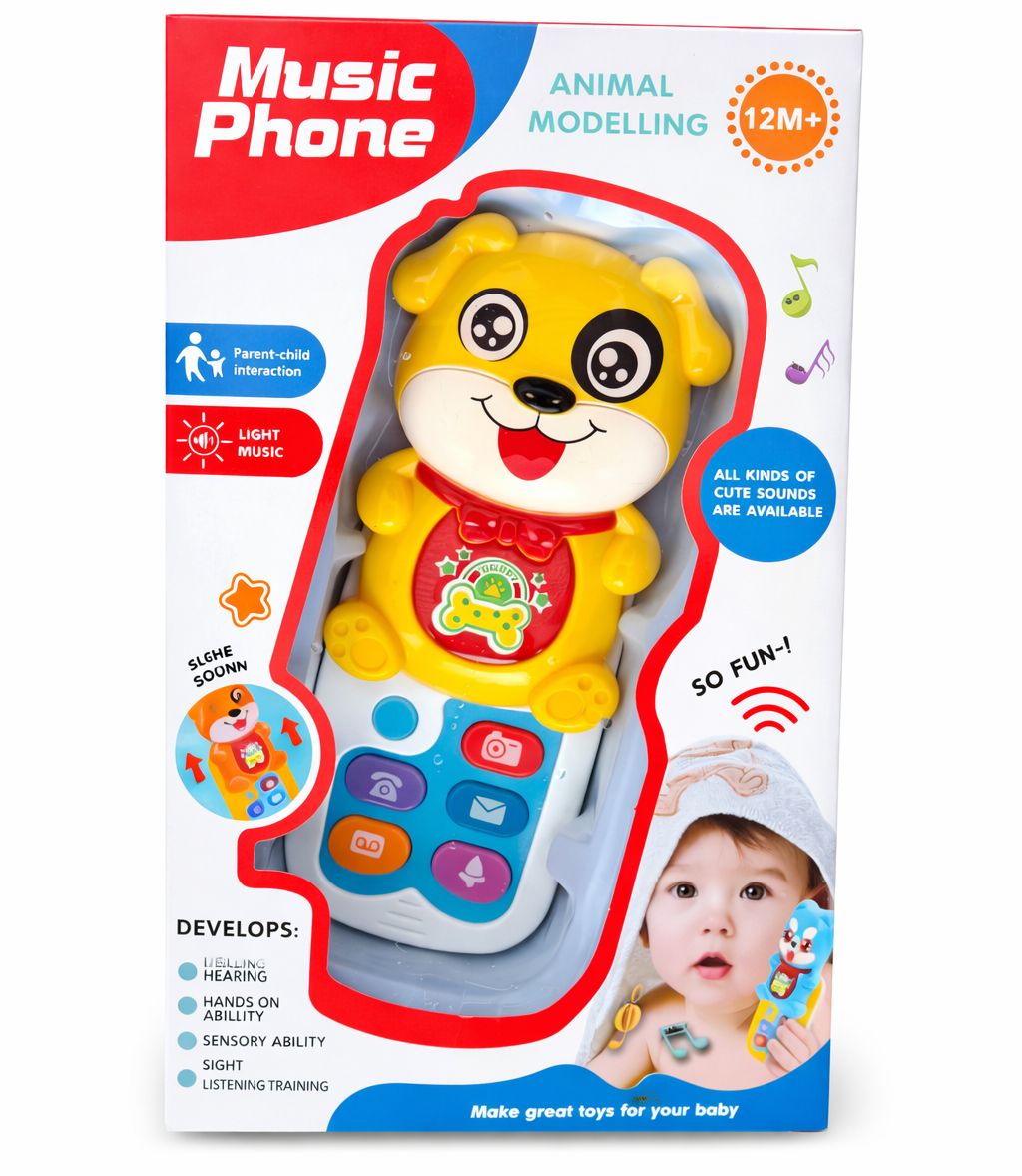 Baby Musical Phone Toy – Light & Sound Sensory Learning Toy for Toddlers (12+ Months)