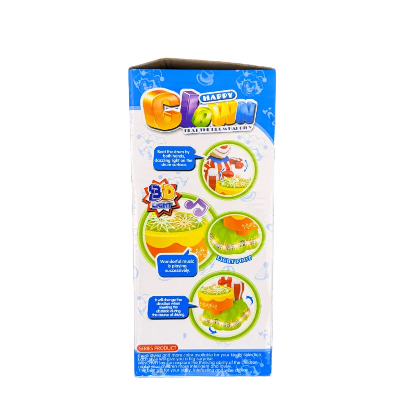 Clown 3D Light Battery Operated Walking Toy with Music Drumming (3+ Years)