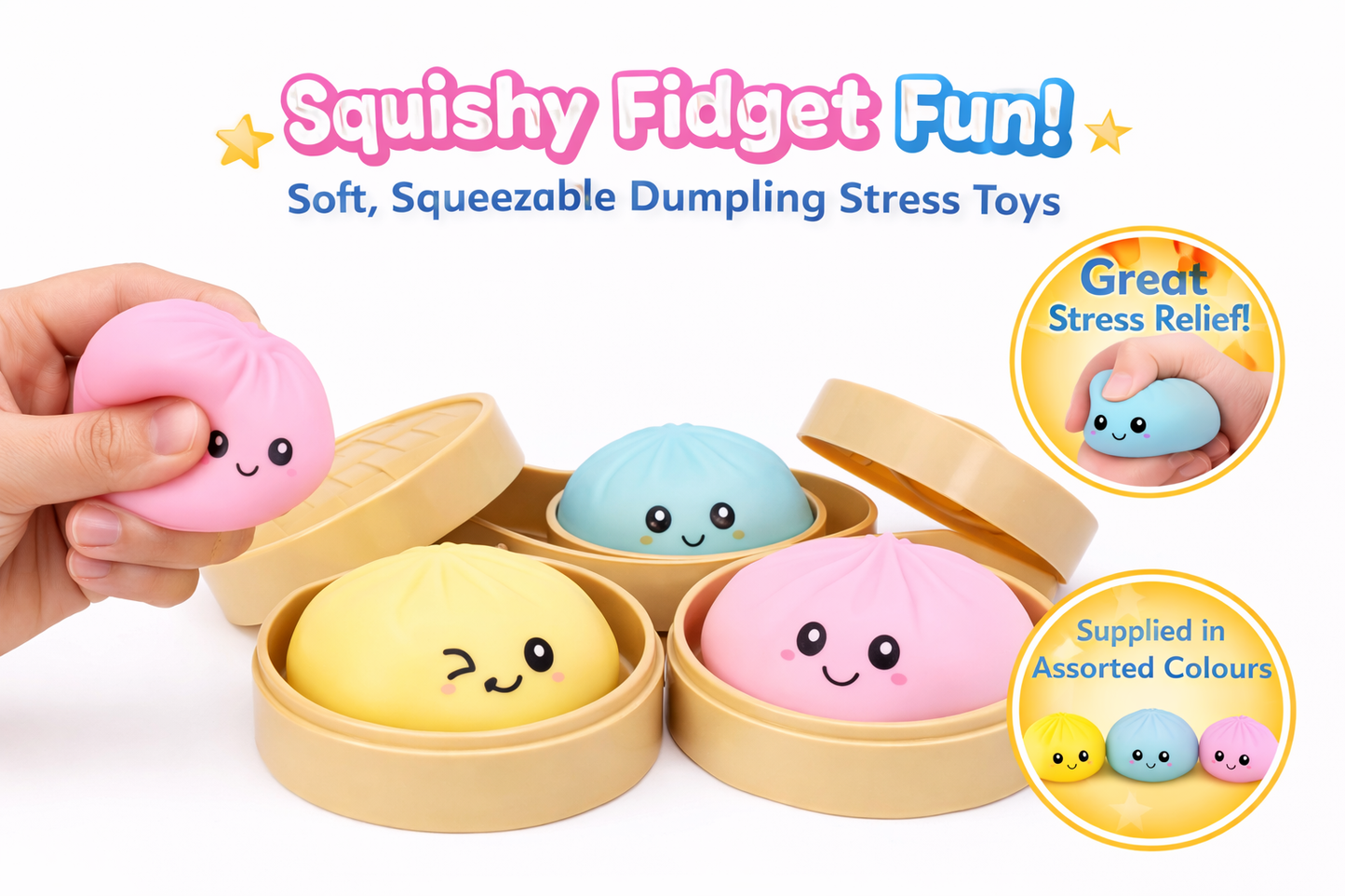 Viral Squishy Steamed Bun Dumpling Toy Mystery Slow Rising Stress Relief Toy for Kids