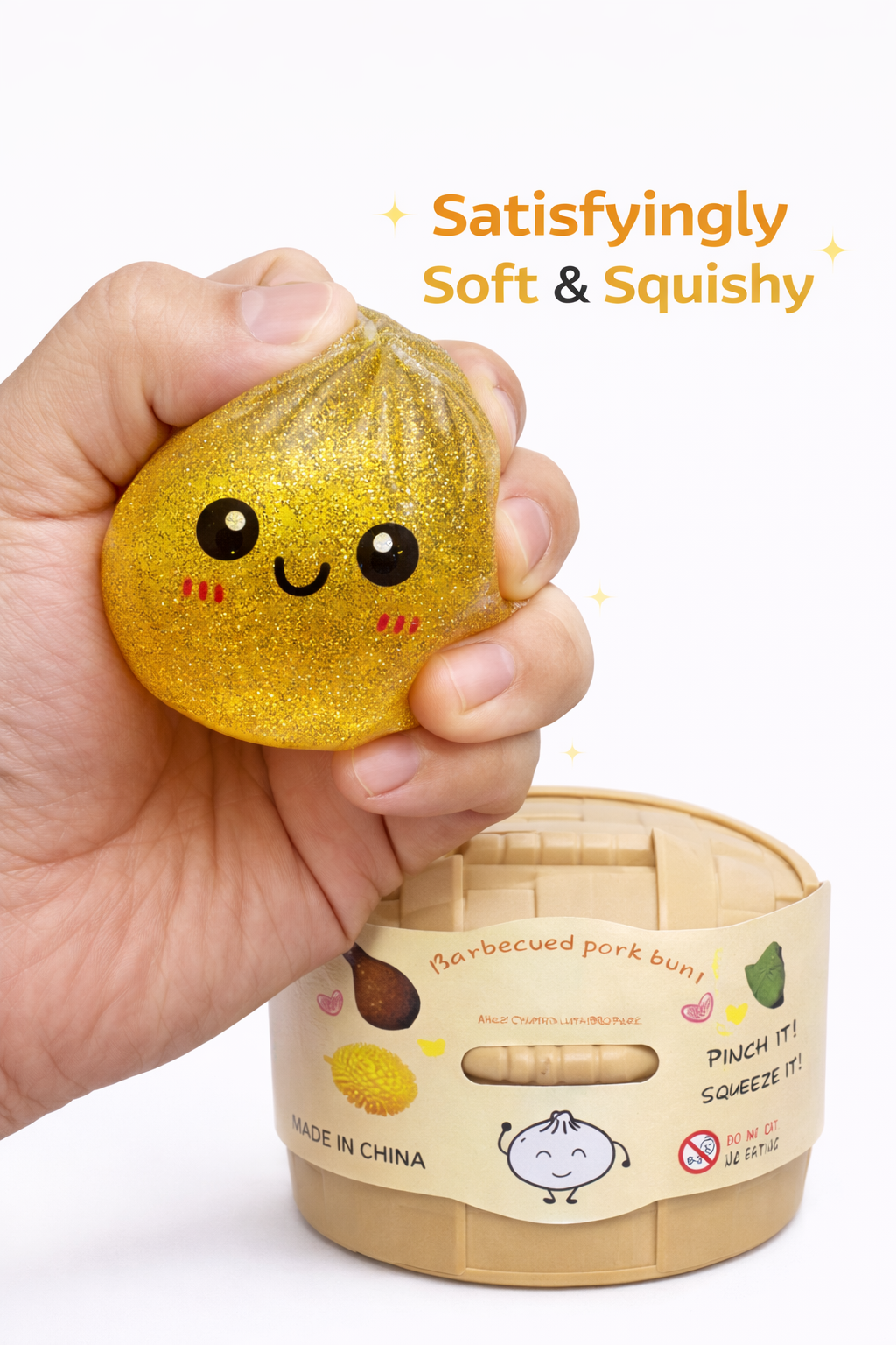 Mystery Glitter Dumpling Squishy Toy – Sensory Fidget Toy for Kids Bao Bun
