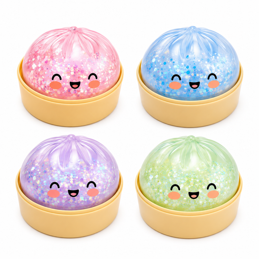 Mystery Glitter Dumpling Squishy Toy – Sensory Fidget Toy for Kids Bao Bun