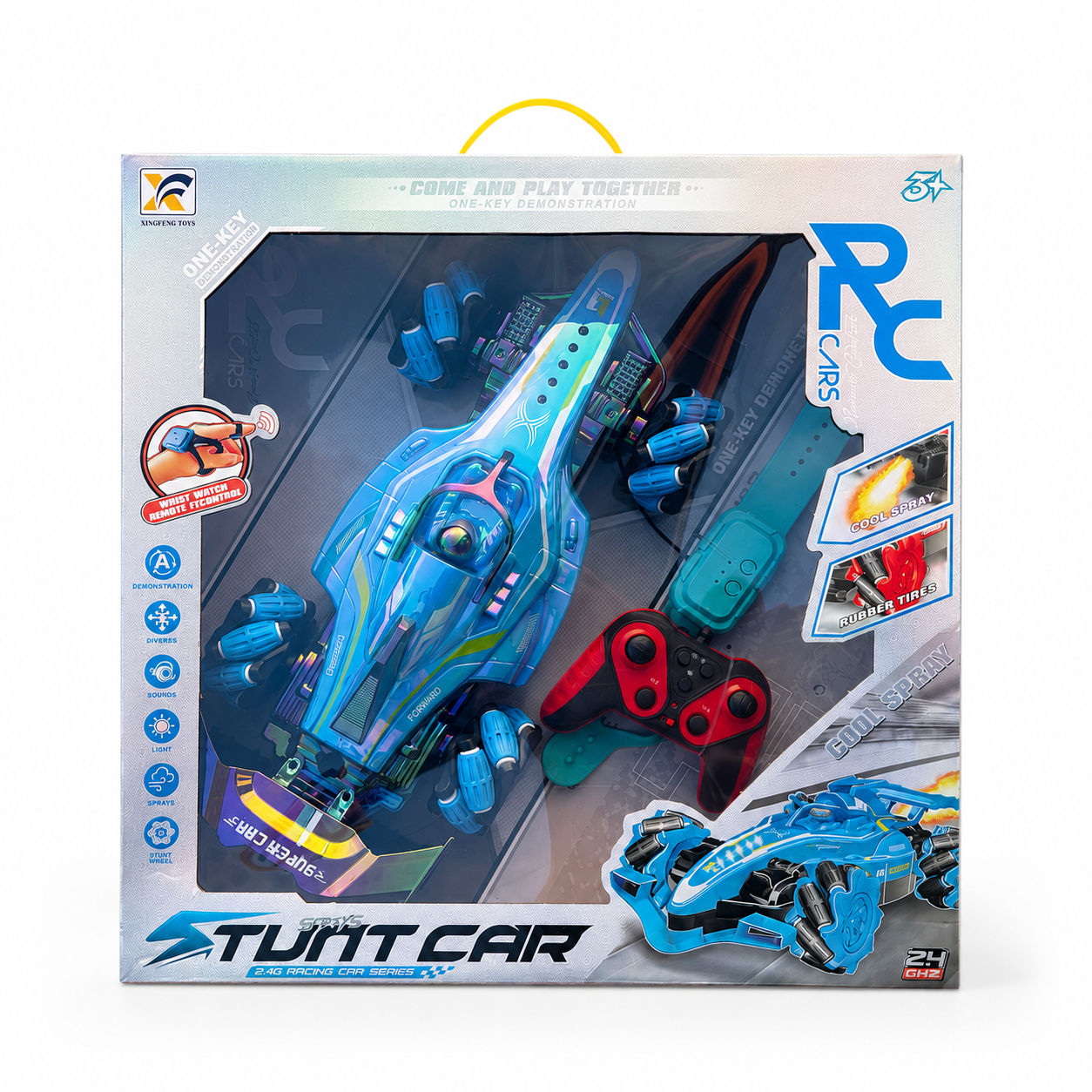RC Stunt Car with Watch Remote & Smoke Effect