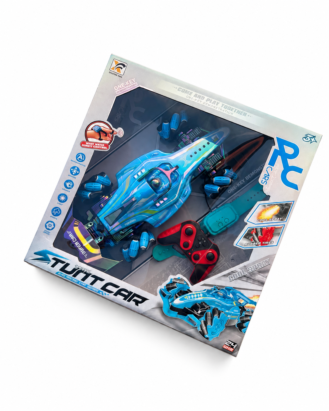 RC Stunt Car with Watch Remote & Smoke Effect
