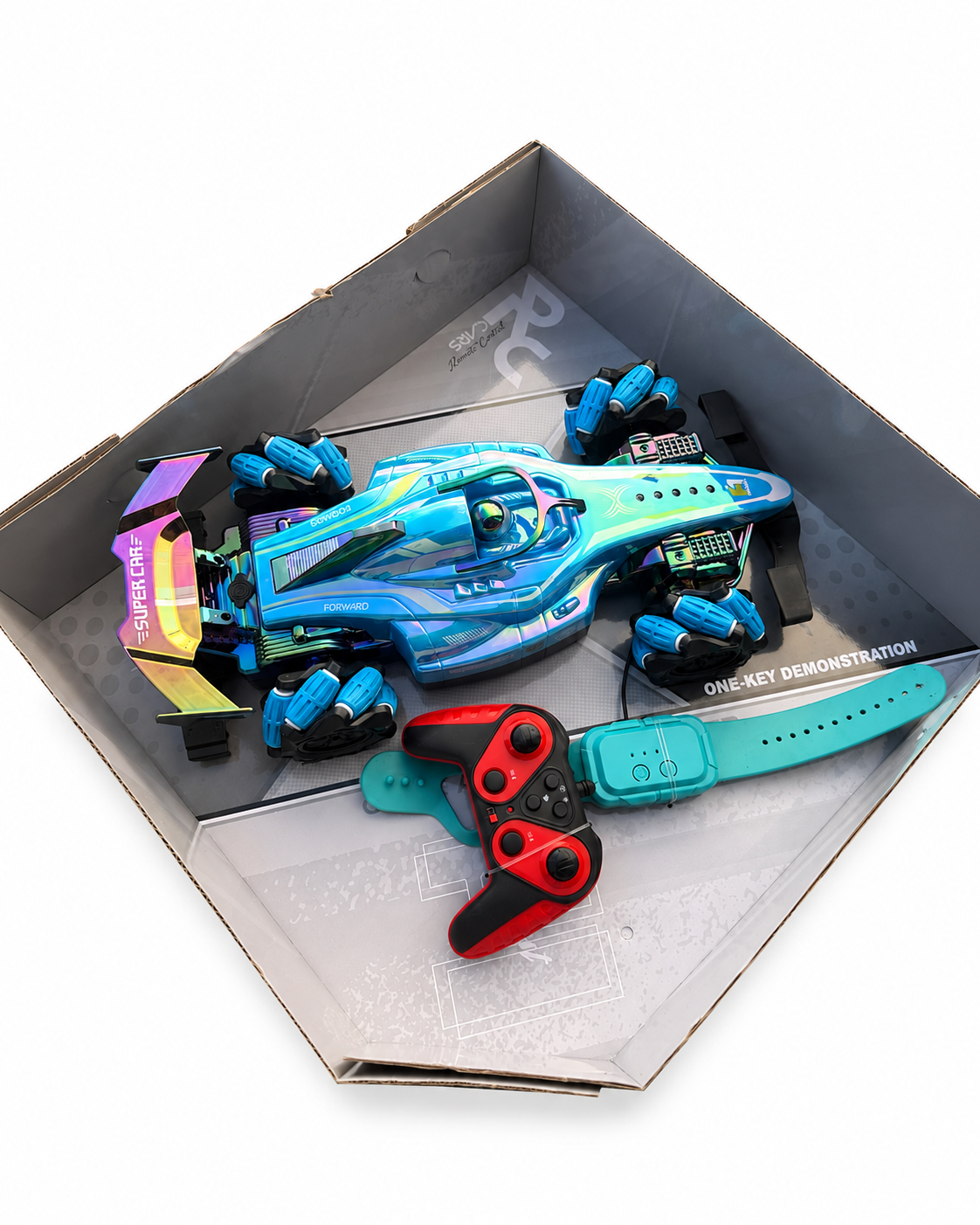 RC Stunt Car with Watch Remote & Smoke Effect