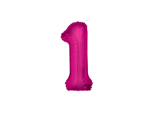 Pink Number Foil Balloon – Digits 0–9, Uninflated