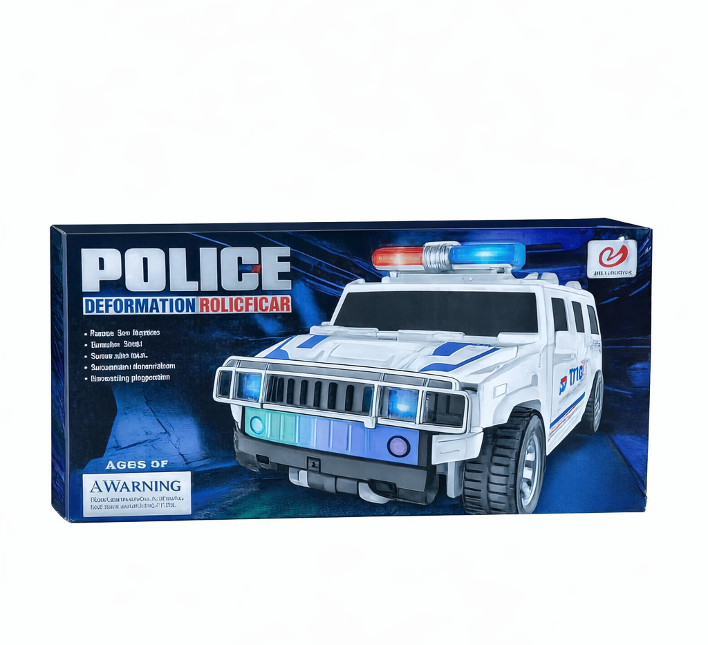 Police Transforming Robot Car Toy – Lights & Sound Police Car (Ages 3+)