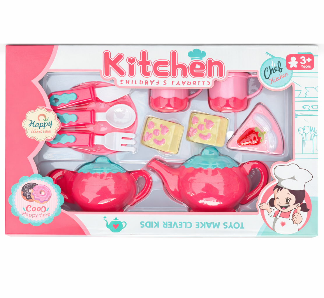 Kids Pretend Cooking Tea Set – Fruit & Dessert Play Kitchen Set (Ages 3+)