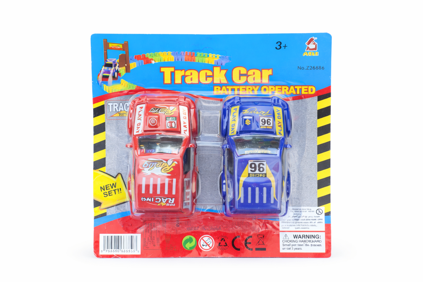 Battery Operated Track Cars – 2 Pack Racing Toy Set (Ages 3+)