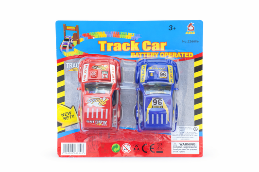 Battery Operated Track Cars – 2 Pack Racing Toy Set (Ages 3+)