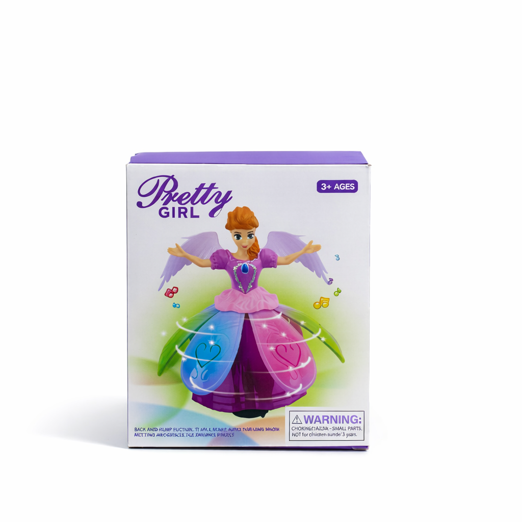 Pretty Girl Light-Up Musical Princess 360 Doll Toy for Kids Ages 3+ (Bump n Go)