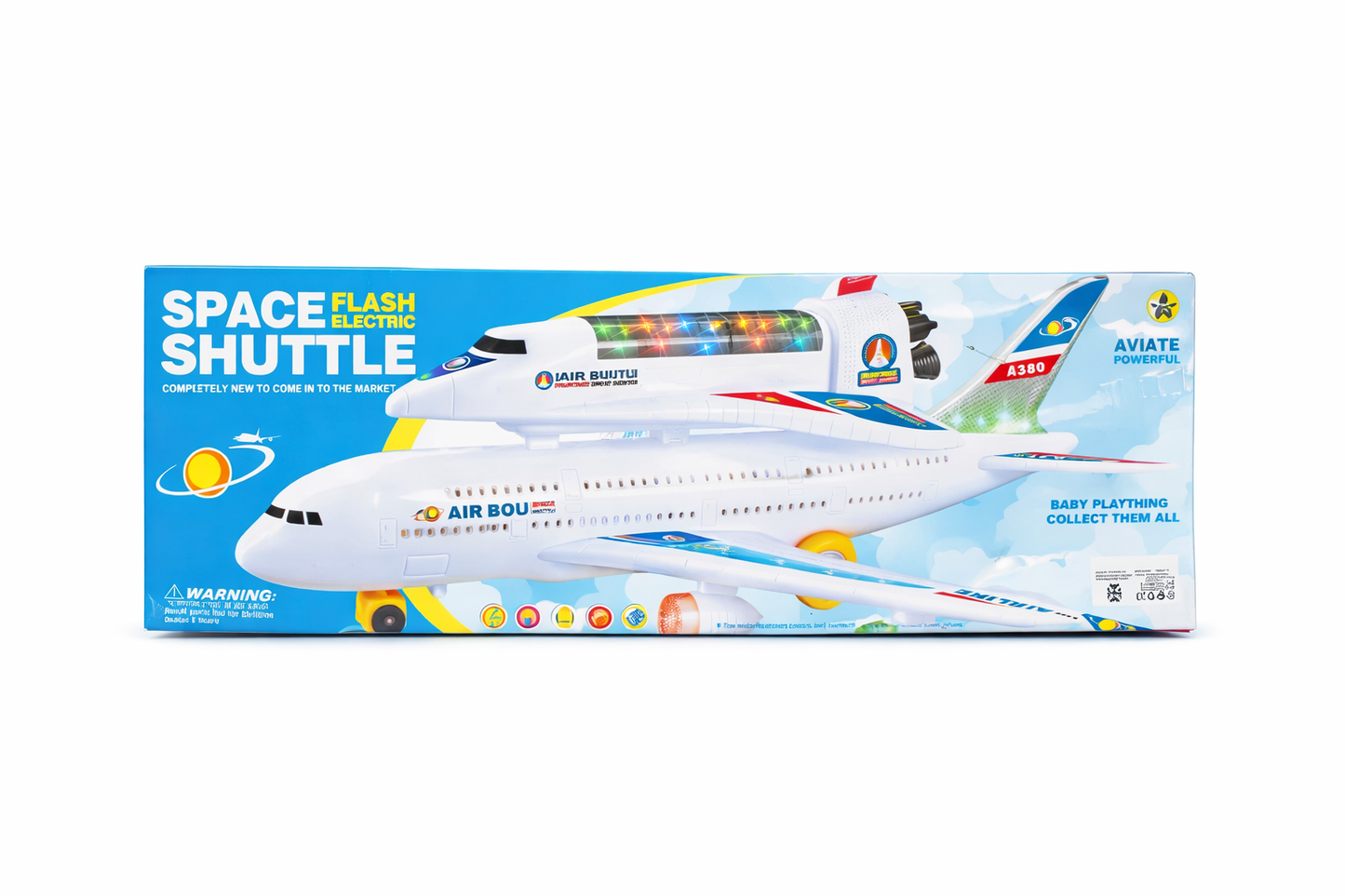 Space Shuttle Electric Toy Plane with Lights and Sounds – Kids Flash Airplane Toy (Ages 3+)