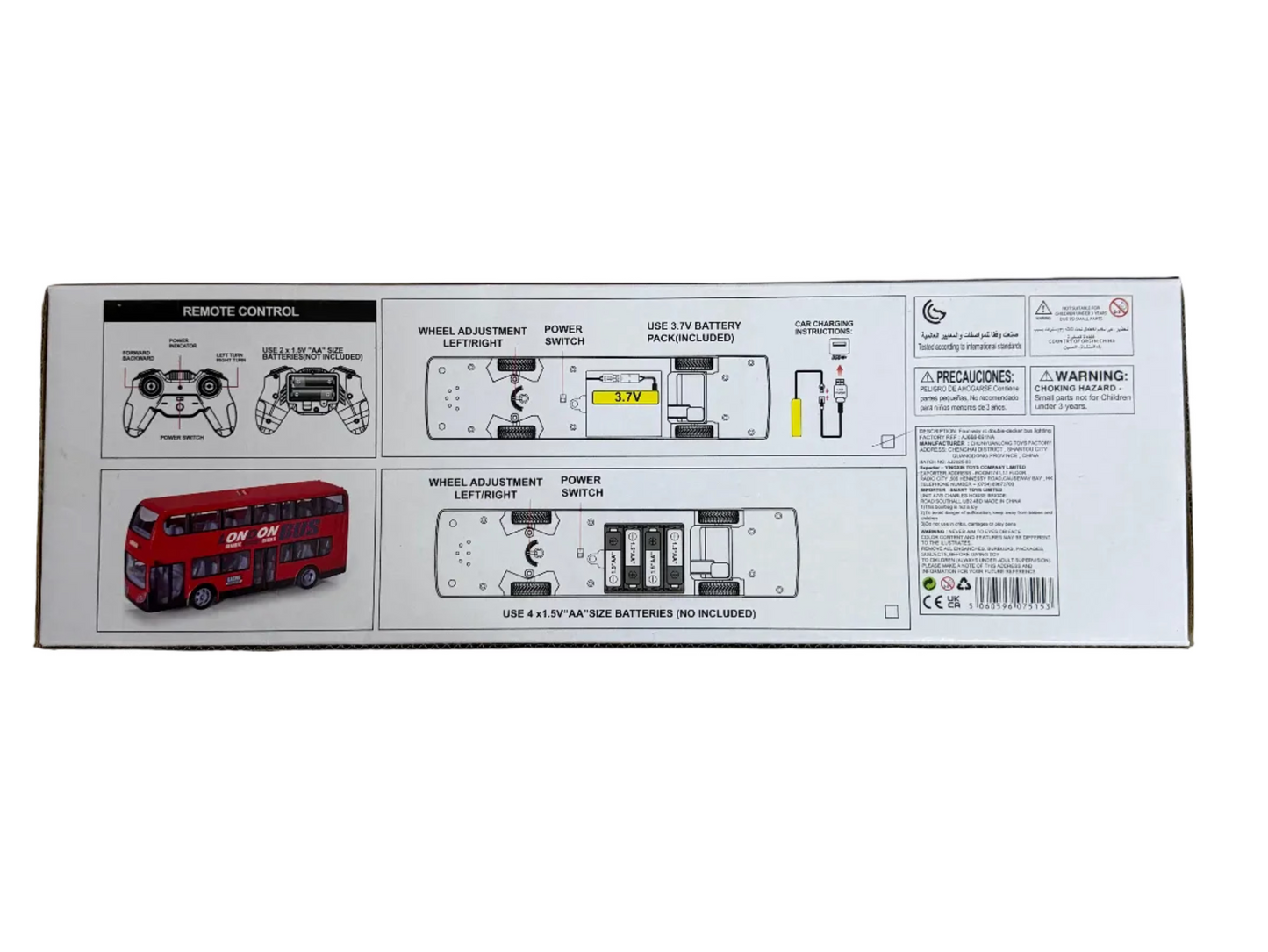RC London Double Decker Bus Toy | USB Rechargeable