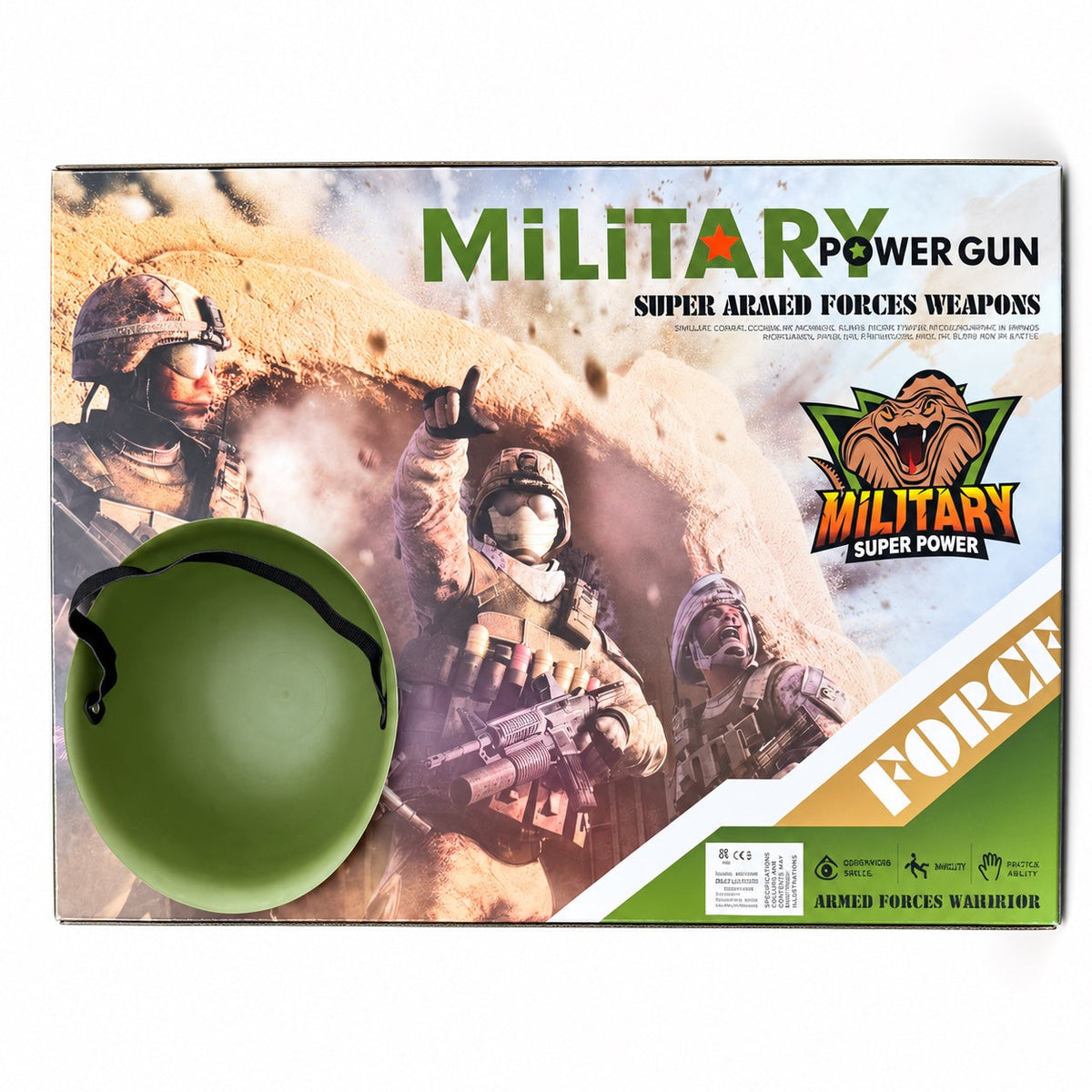 Military army role play toy set with helmet sound light and accessories ages 3+