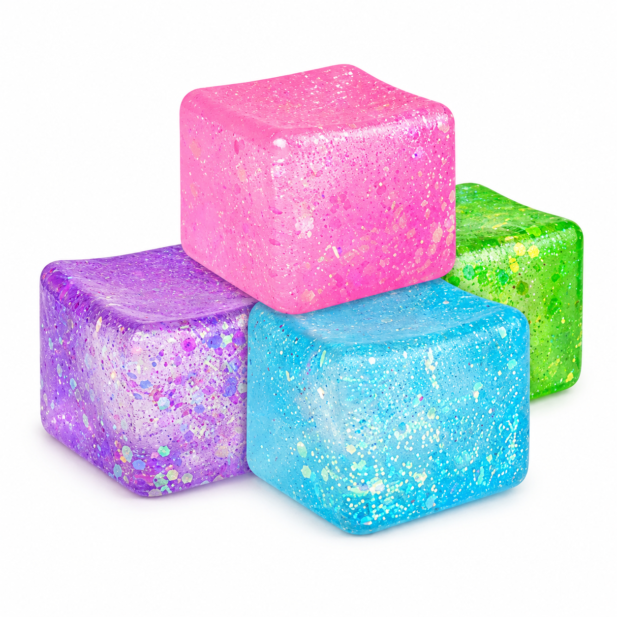 Glitter Squishy Cube Toy – Mystery Colour Sensory Fidget Toy for Kids