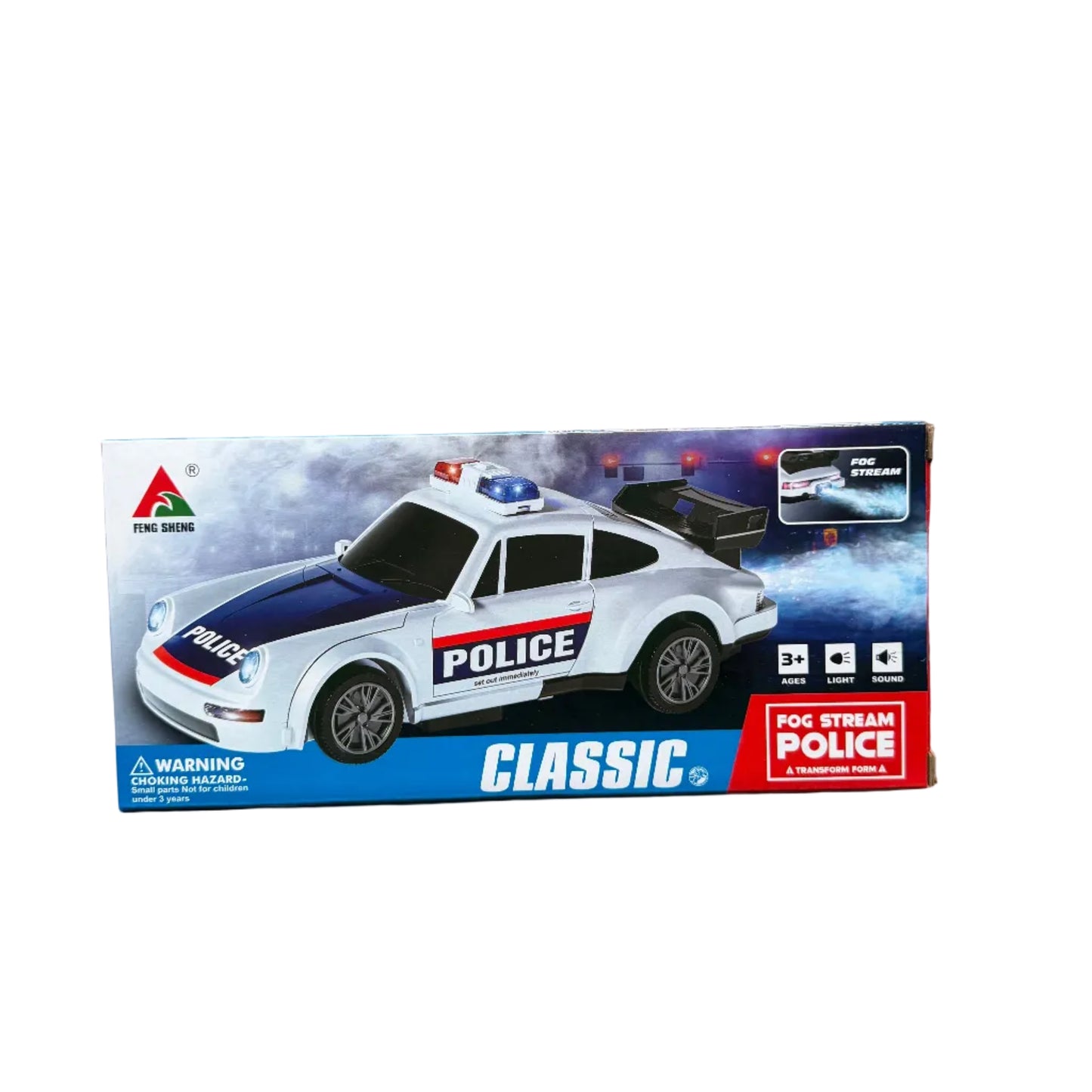 Police toy car with lights and sound in box
