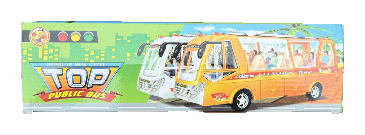 Coach bus box with illustrations of other colours